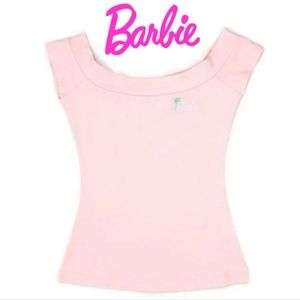 Barbie X Stitch Shoppe  Palm Tree Embroidered Logo "Dizzy" Fashion Top